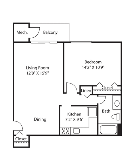 1 Bedroom, 1 Bath